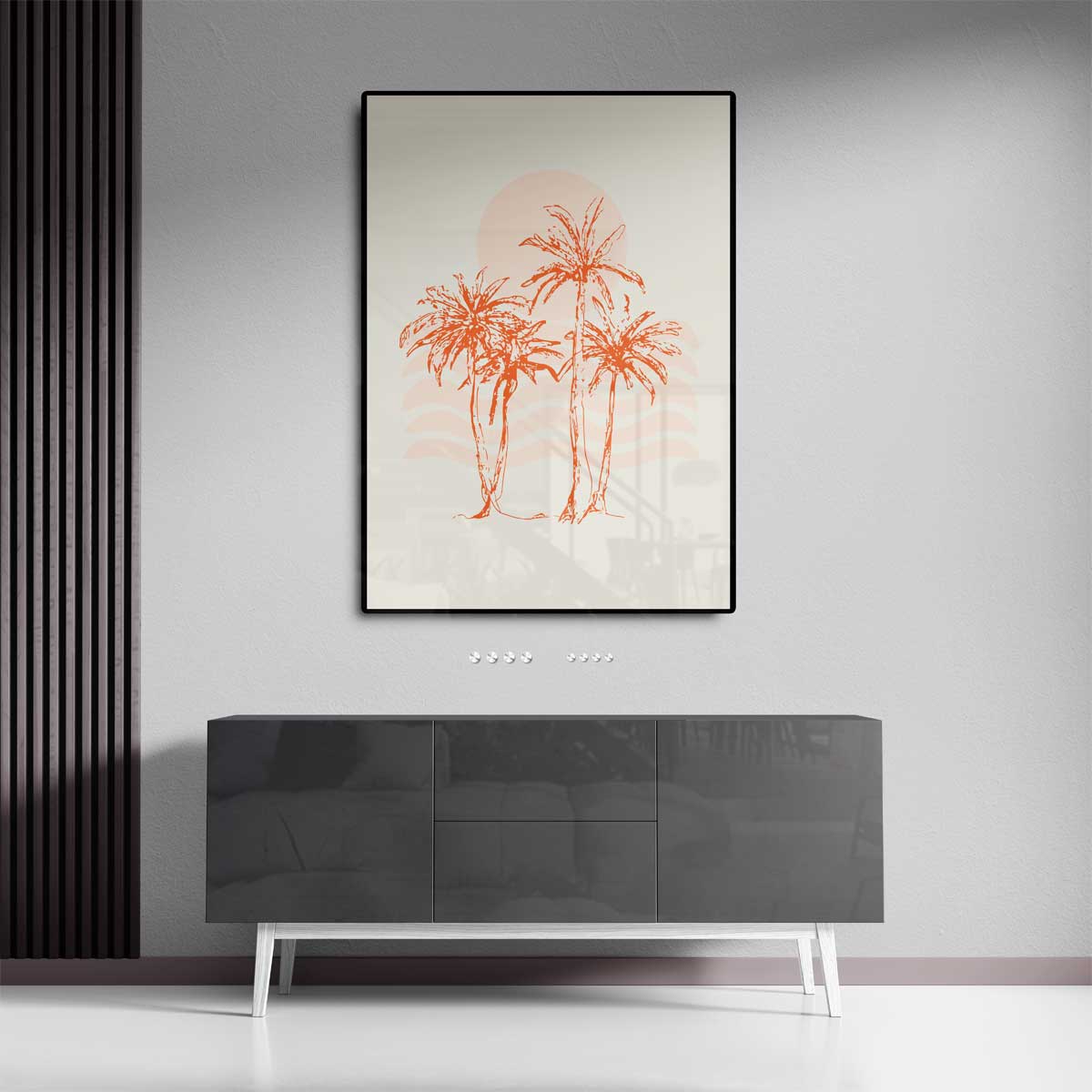 Tropische Palmbomen Kunstwerk-canvas-dibond-plexiglas-wanddecoratie-WallArtistic