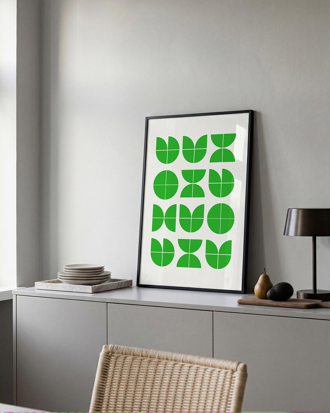 Groene vormenritme Poster