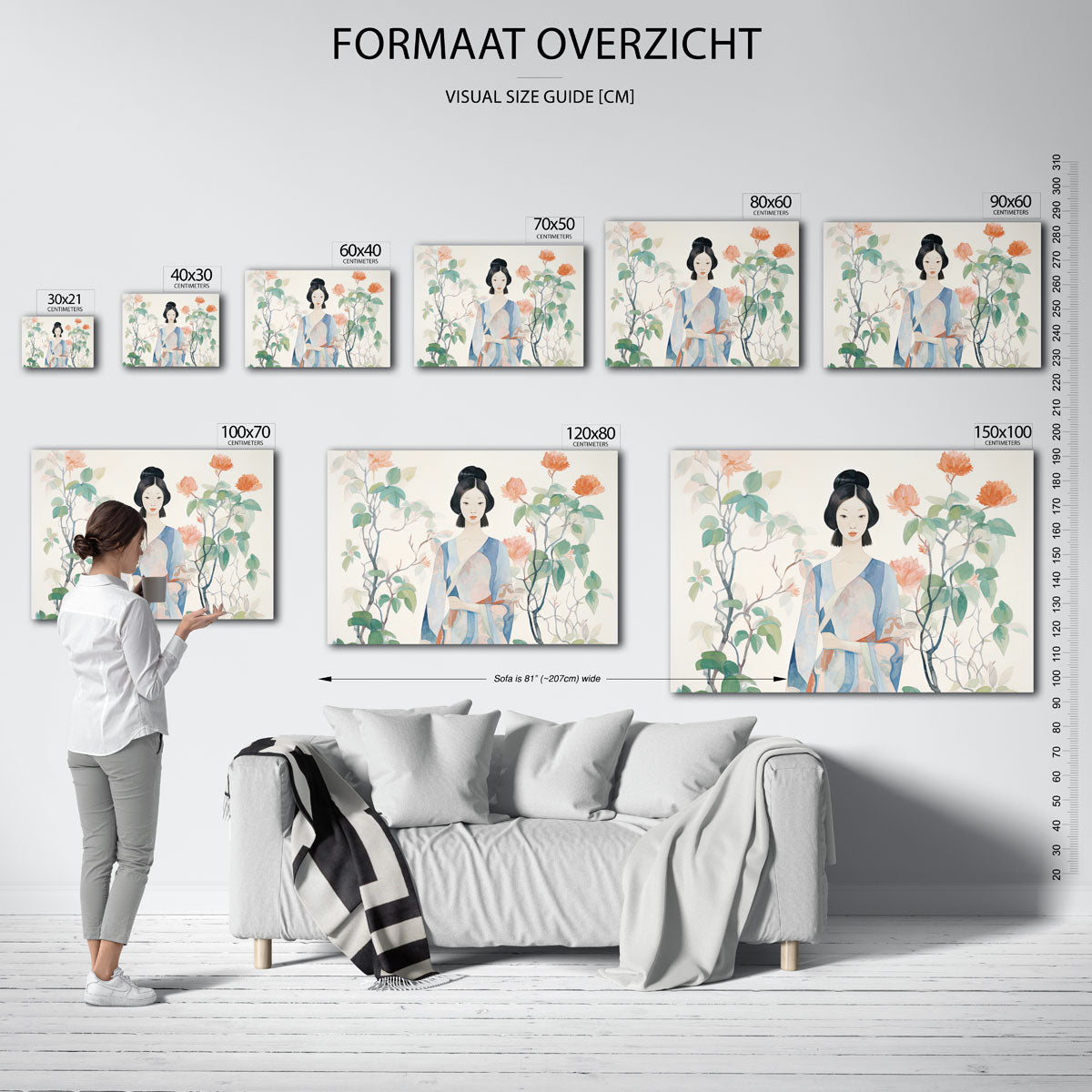 Vrouw met bloemen Poster