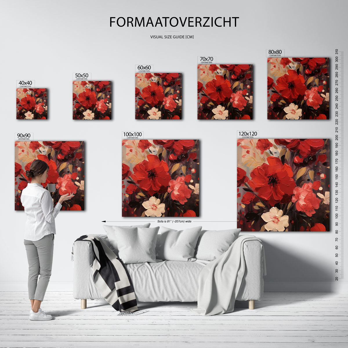 Rode bloemen Poster