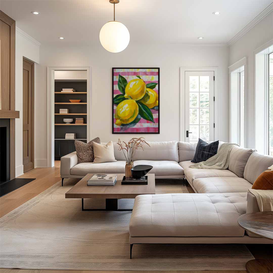 Frisse Citroenexplosie Kunstwerk-canvas-dibond-plexiglas-wanddecoratie-WallArtistic