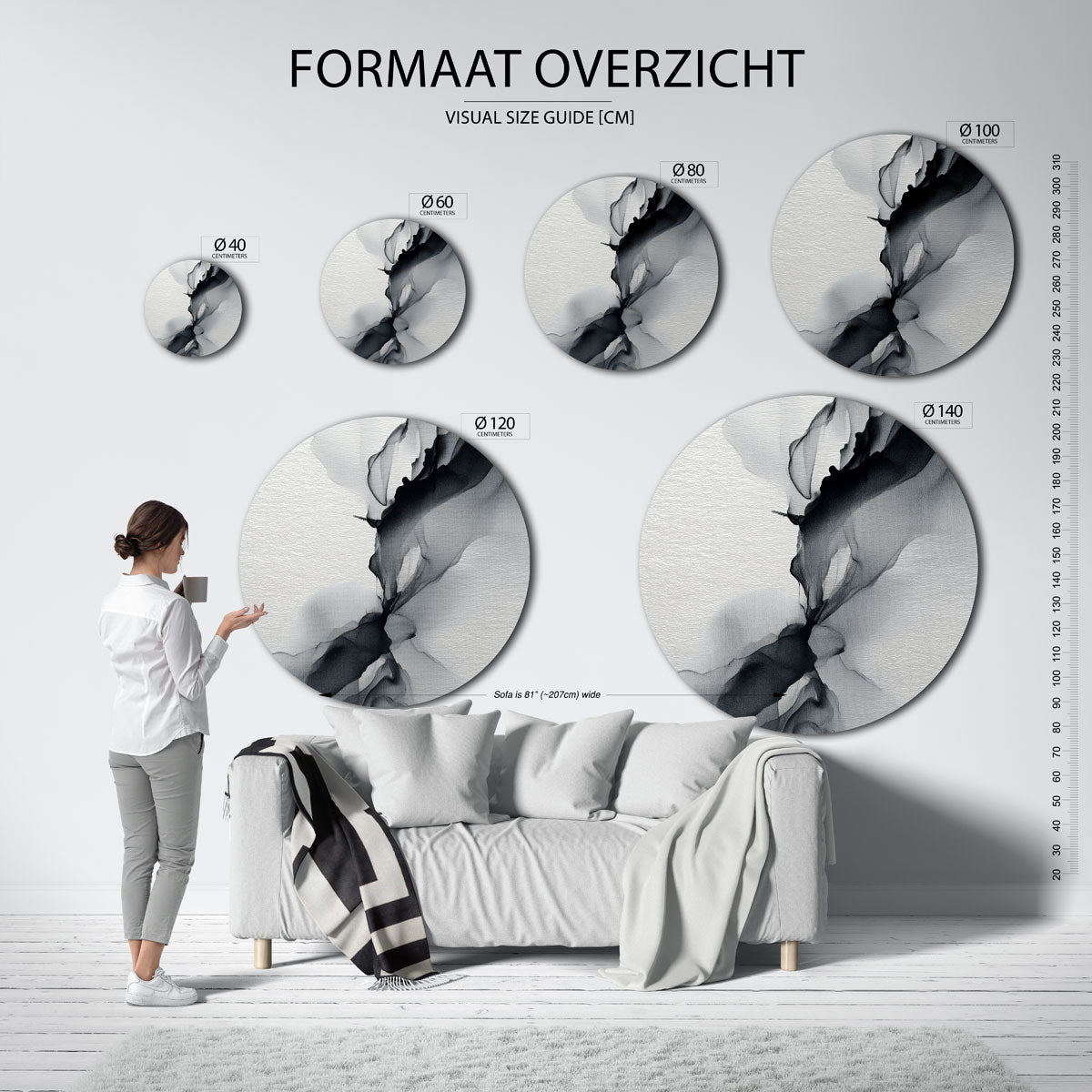 Abstracte vormen Muurcirkel