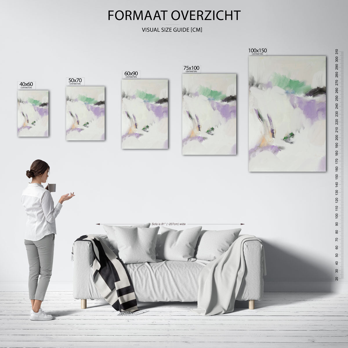 Zachte kleurencompositie Kunstwerk