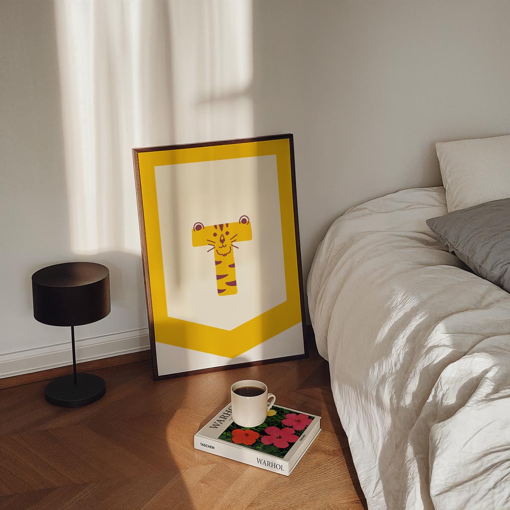 Speelse Tijger Letterposter-WallArtistic
