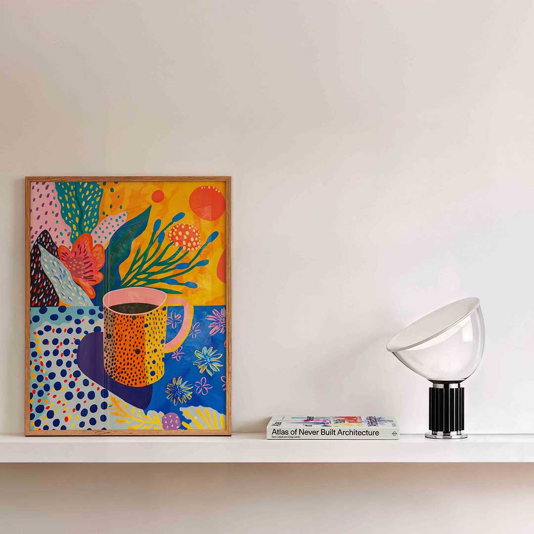 Bloemen en mok Poster