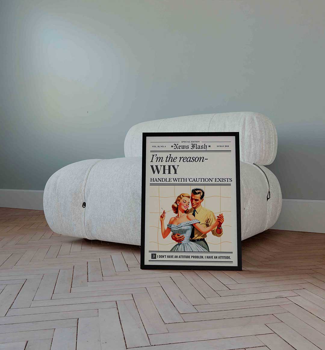 Retro koppel met tekst Poster