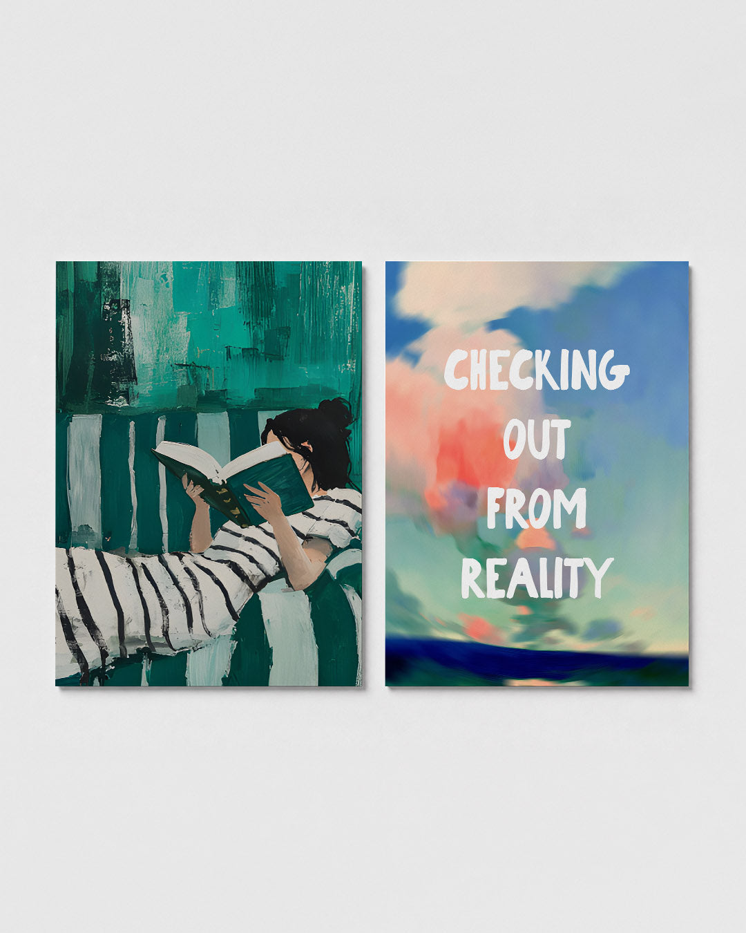 Lezende vrouw Posterset