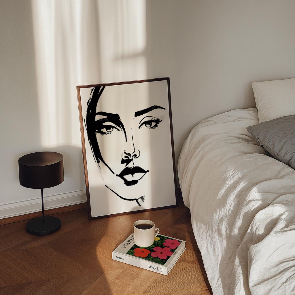 Minimalistische Gezichtsillustratie Poster-WallArtistic