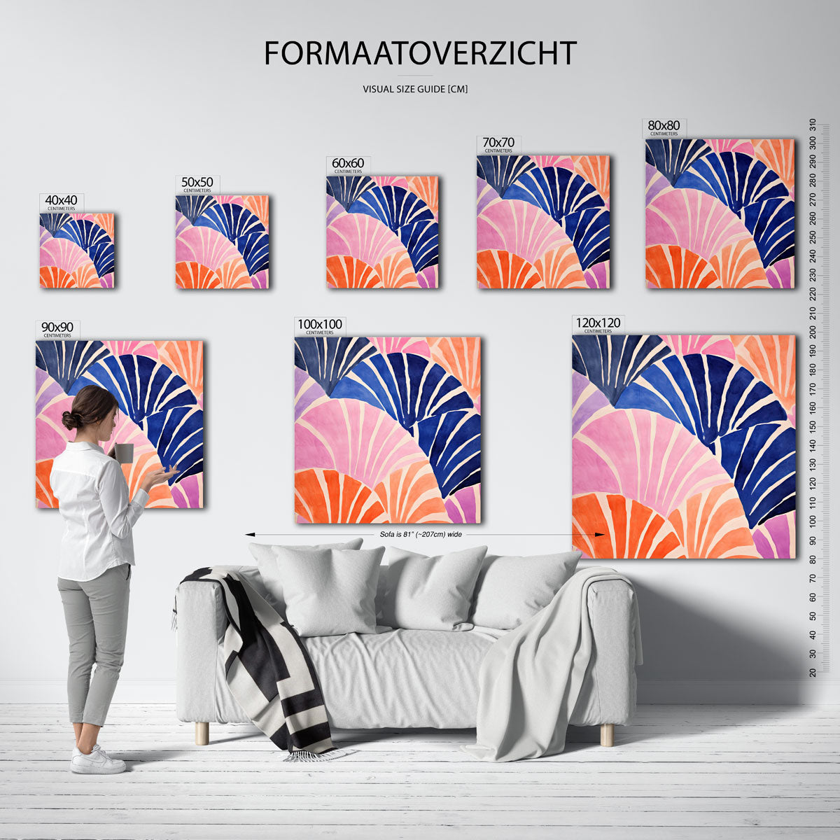 Abstracte waaiervorm Poster
