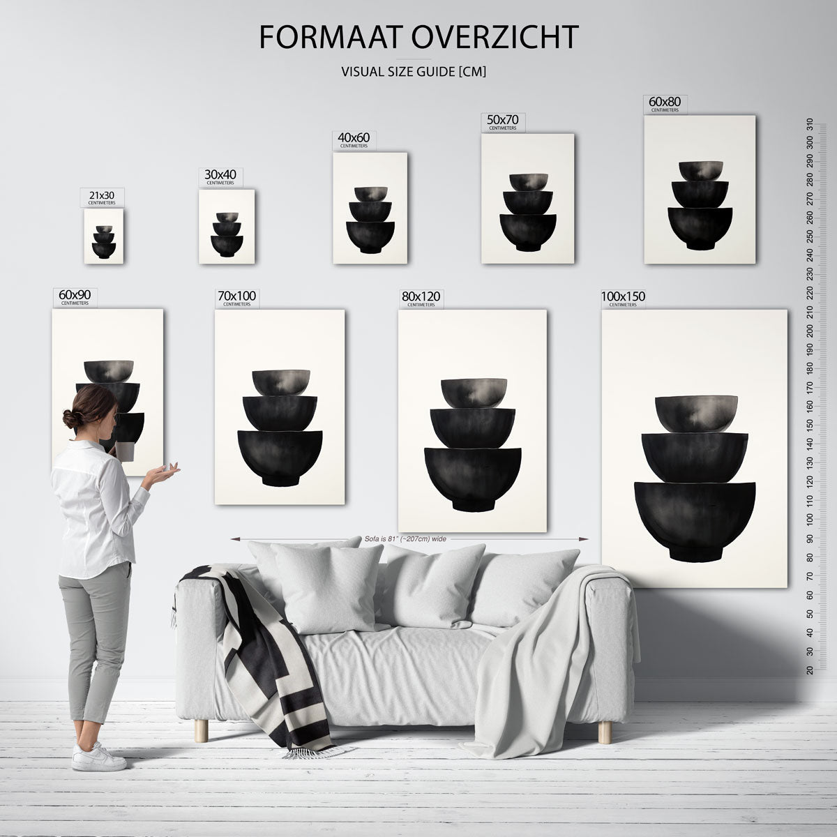 Gestapelde kommen Poster
