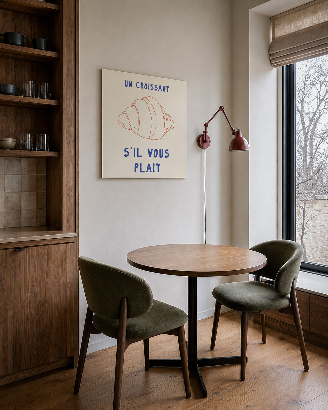 Eenvoudige croissant illustratie Kunstwerk