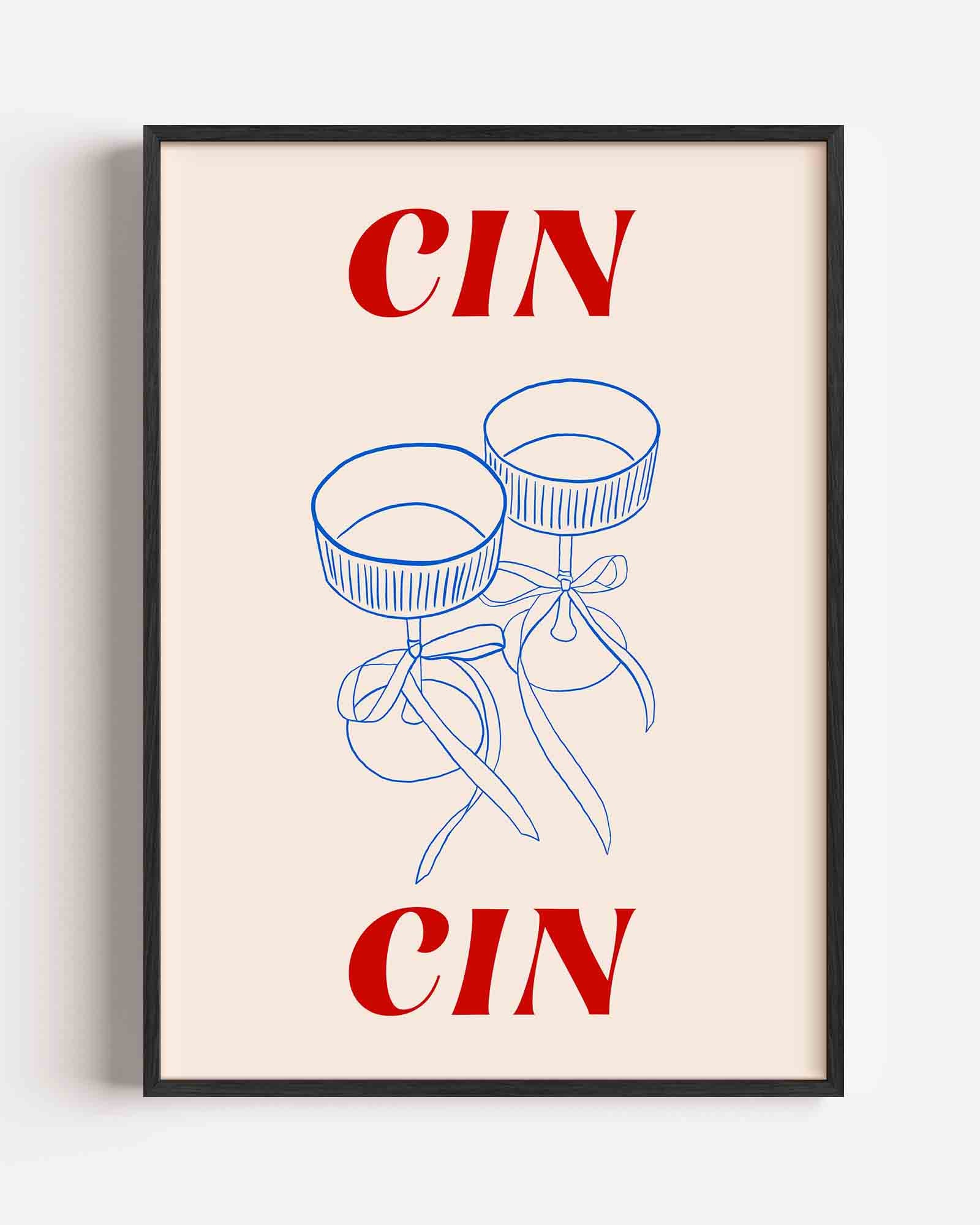 Twee glazen met linten Poster