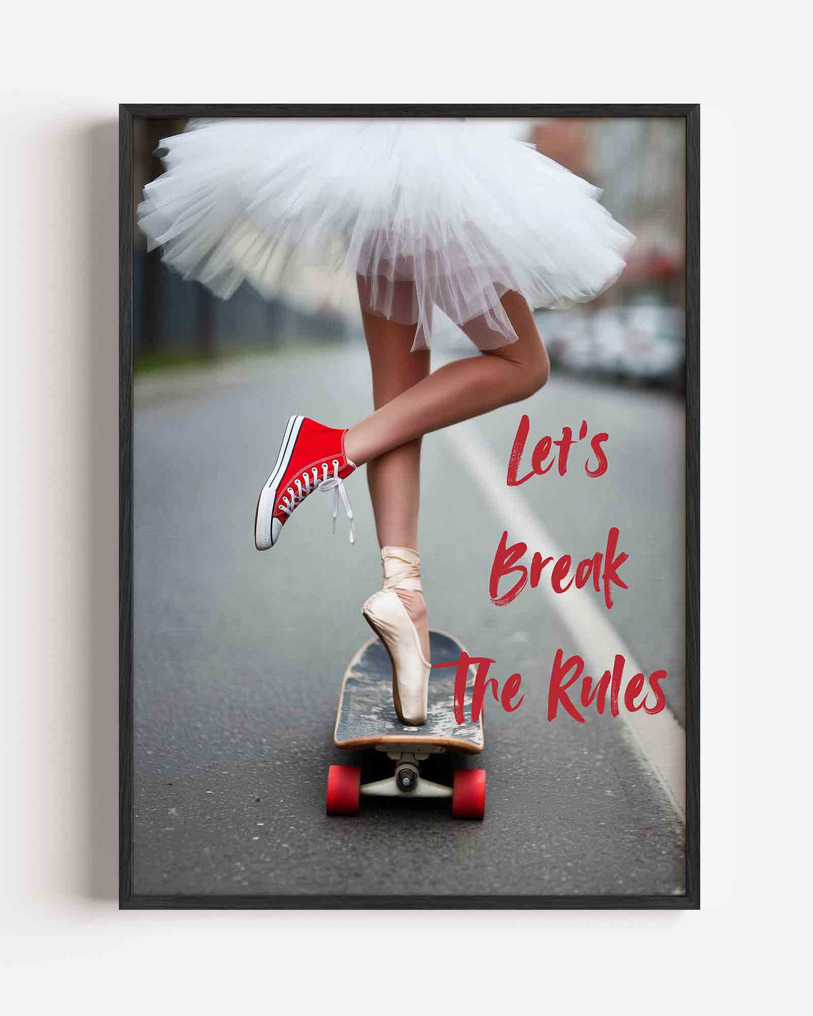 Ballerina en skateboard Poster