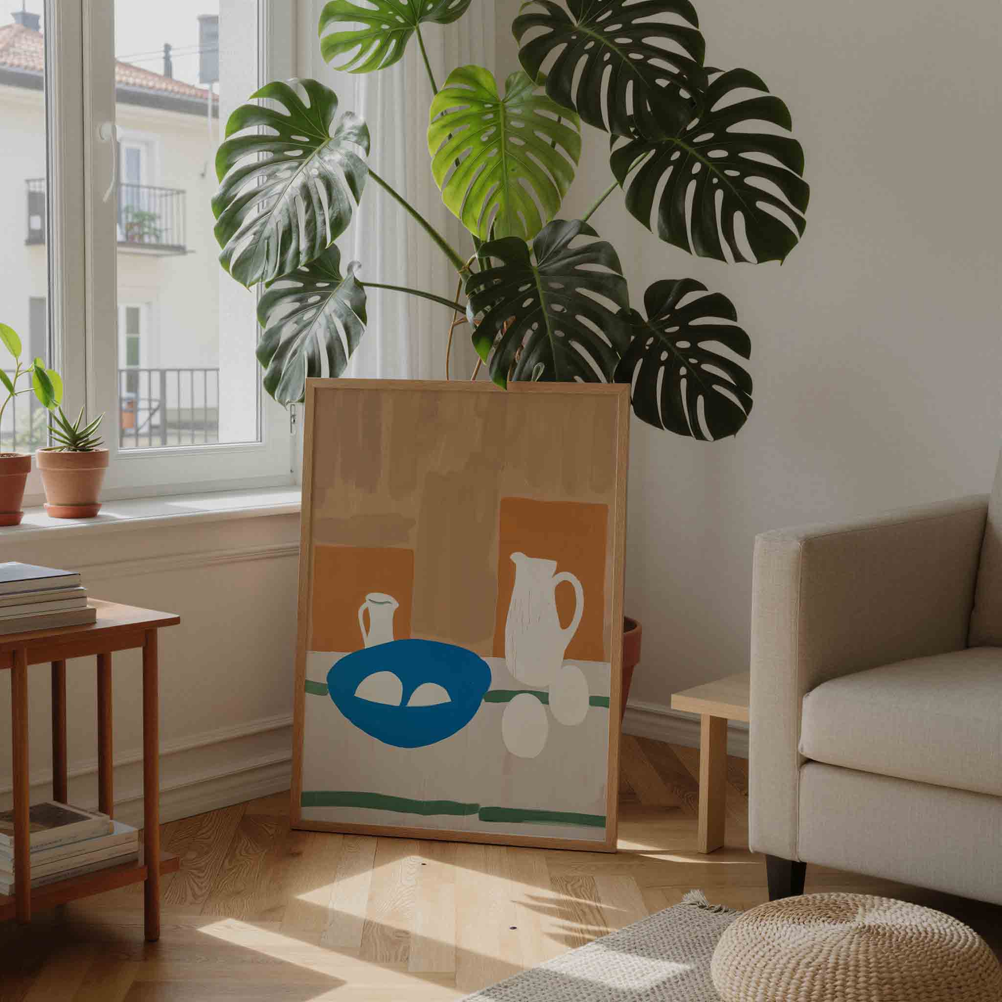 Stilleven met kannen en schaal Poster