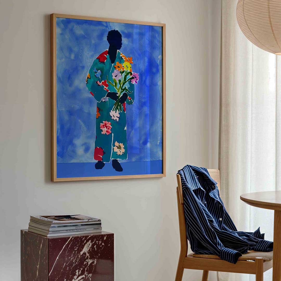 Figuur met bloemen Poster