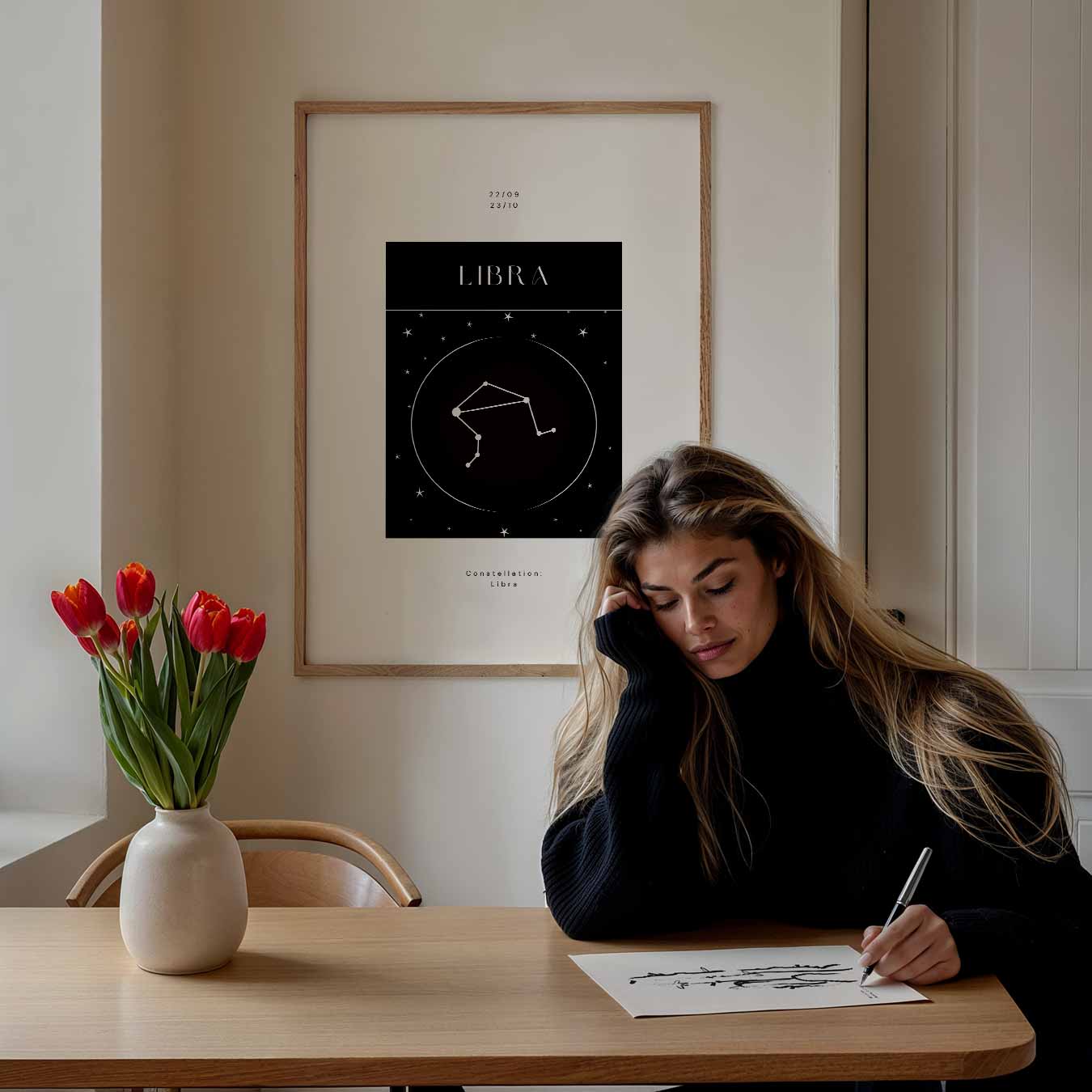 Stijlvolle Weegschaal Sterrenbeeld Poster-WallArtistic