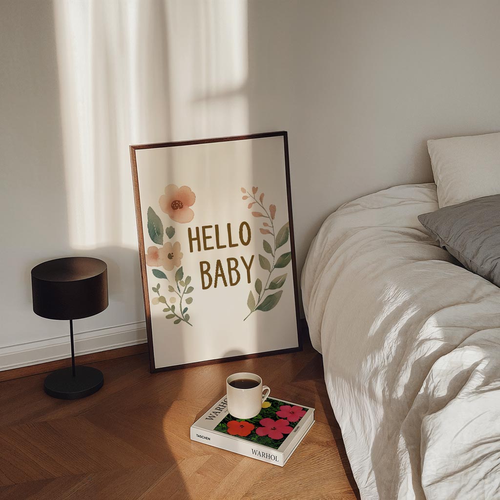 Speelse Baby Bloemenposter-WallArtistic
