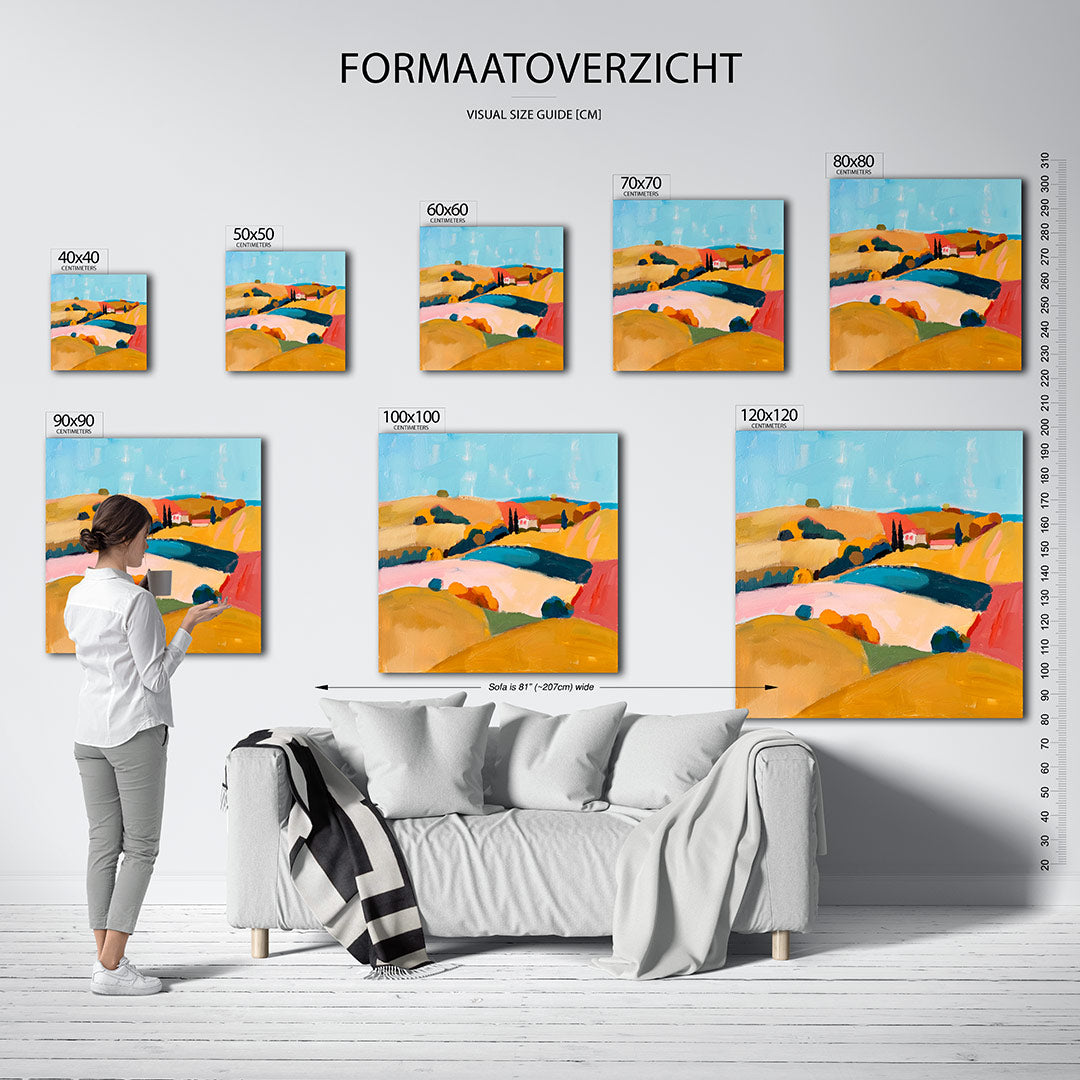 Kleurrijk landschap Kunstwerk