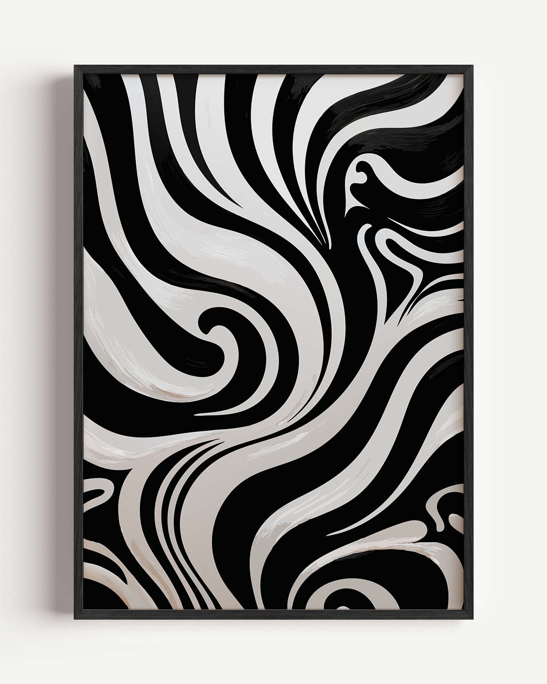 Zwart-Wit Golvend Design Poster-WallArtistic