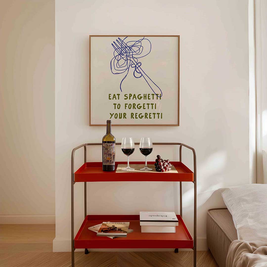 Spaghetti en vork Poster