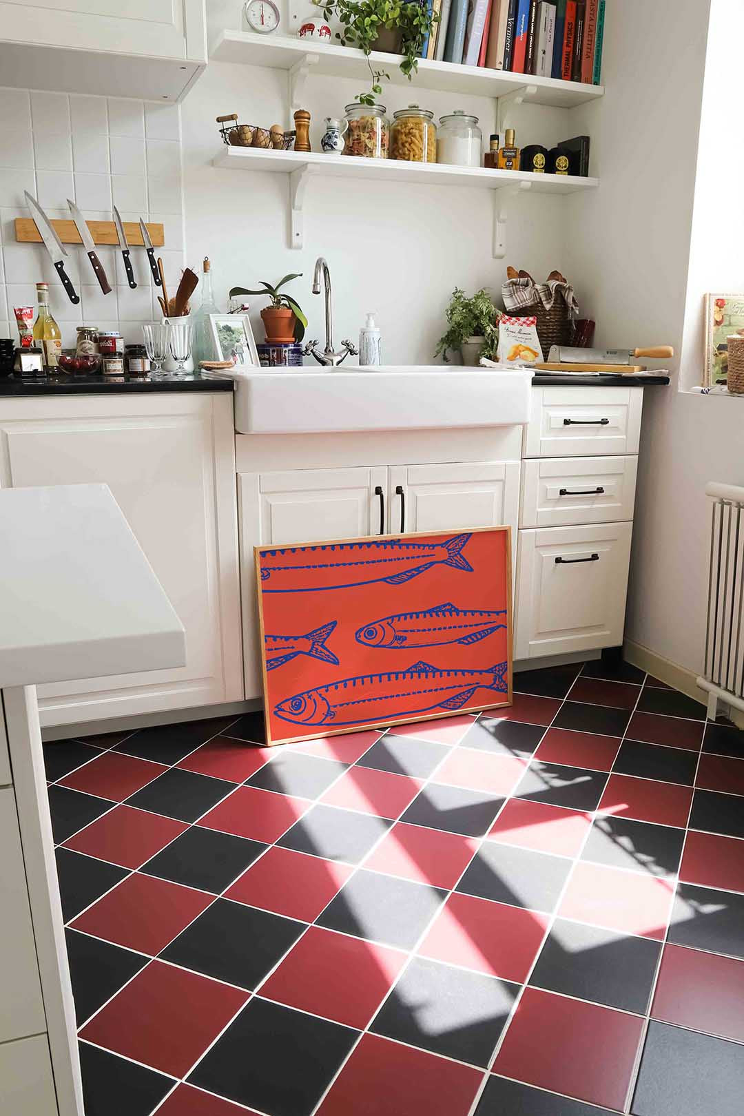 Vissen op oranje Poster
