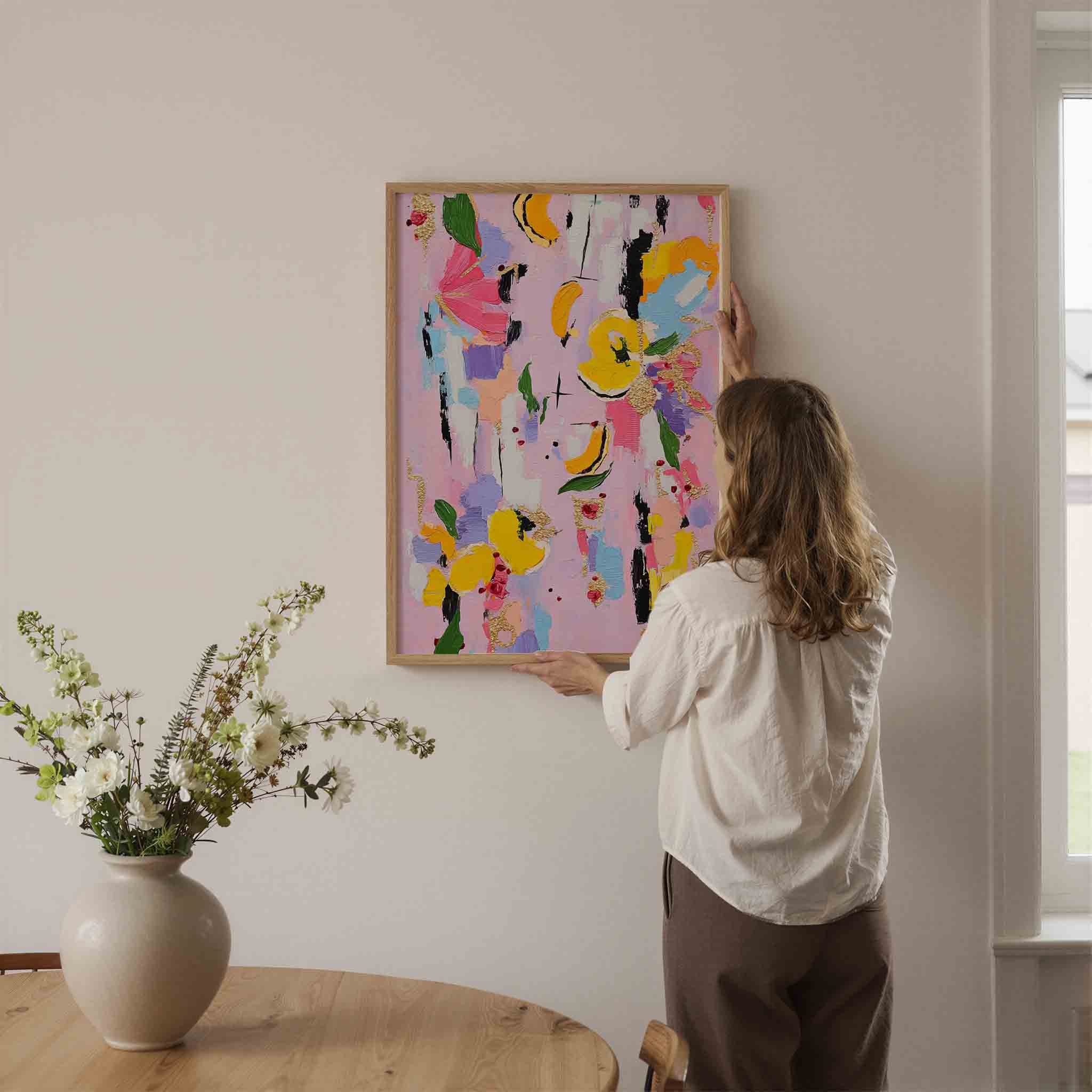 Abstracte bloemen en vormen Poster