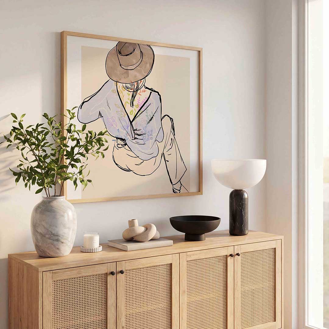 Vrouw met hoed Poster