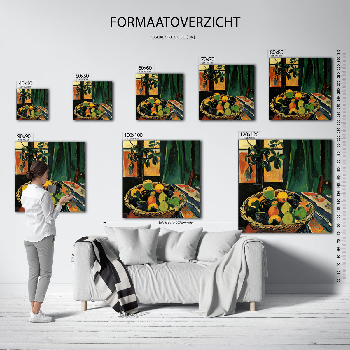 Mand met fruit Poster