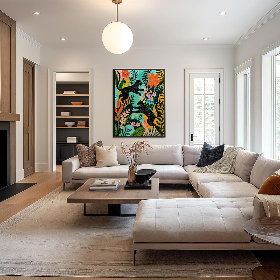 Speelse dieren in jungle Kunstwerk