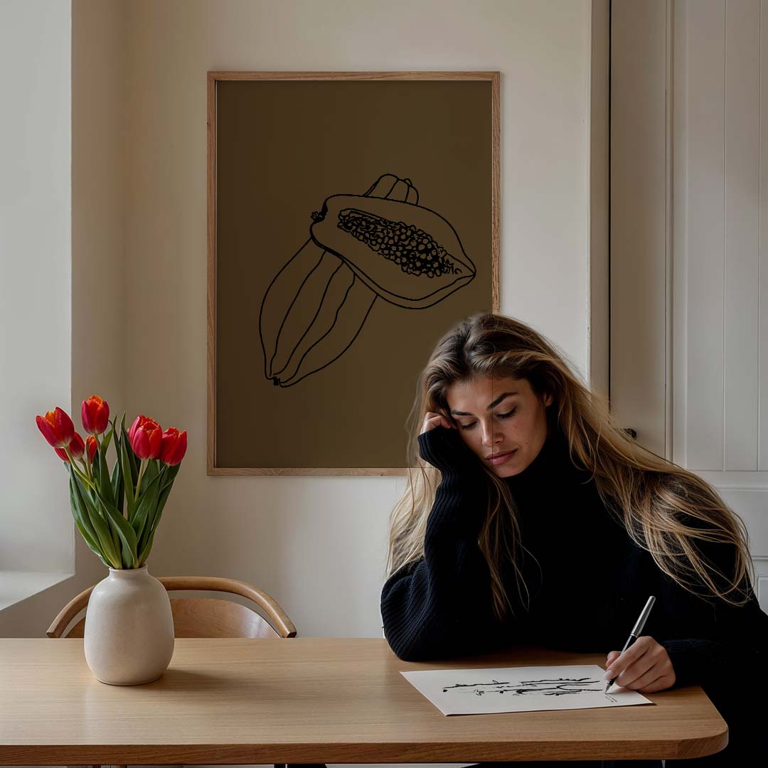 Moderne Papaya Poster-WallArtistic