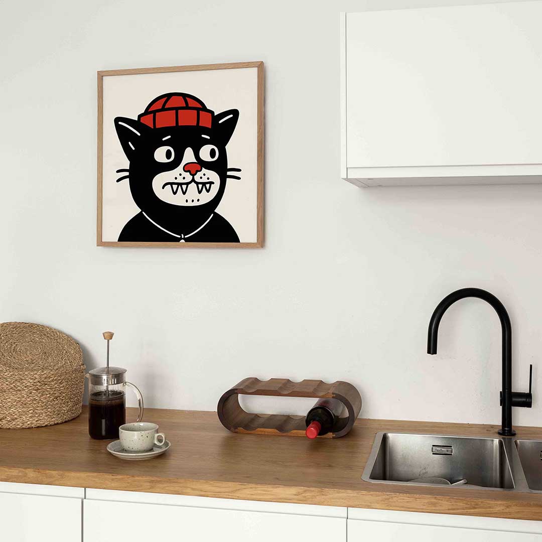 Kat met rode muts Poster