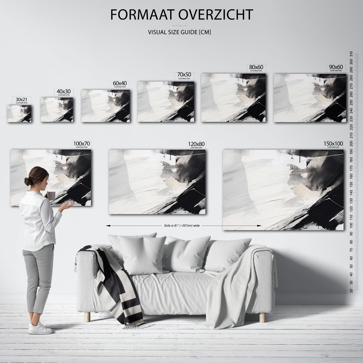Zwart wit abstracte Poster