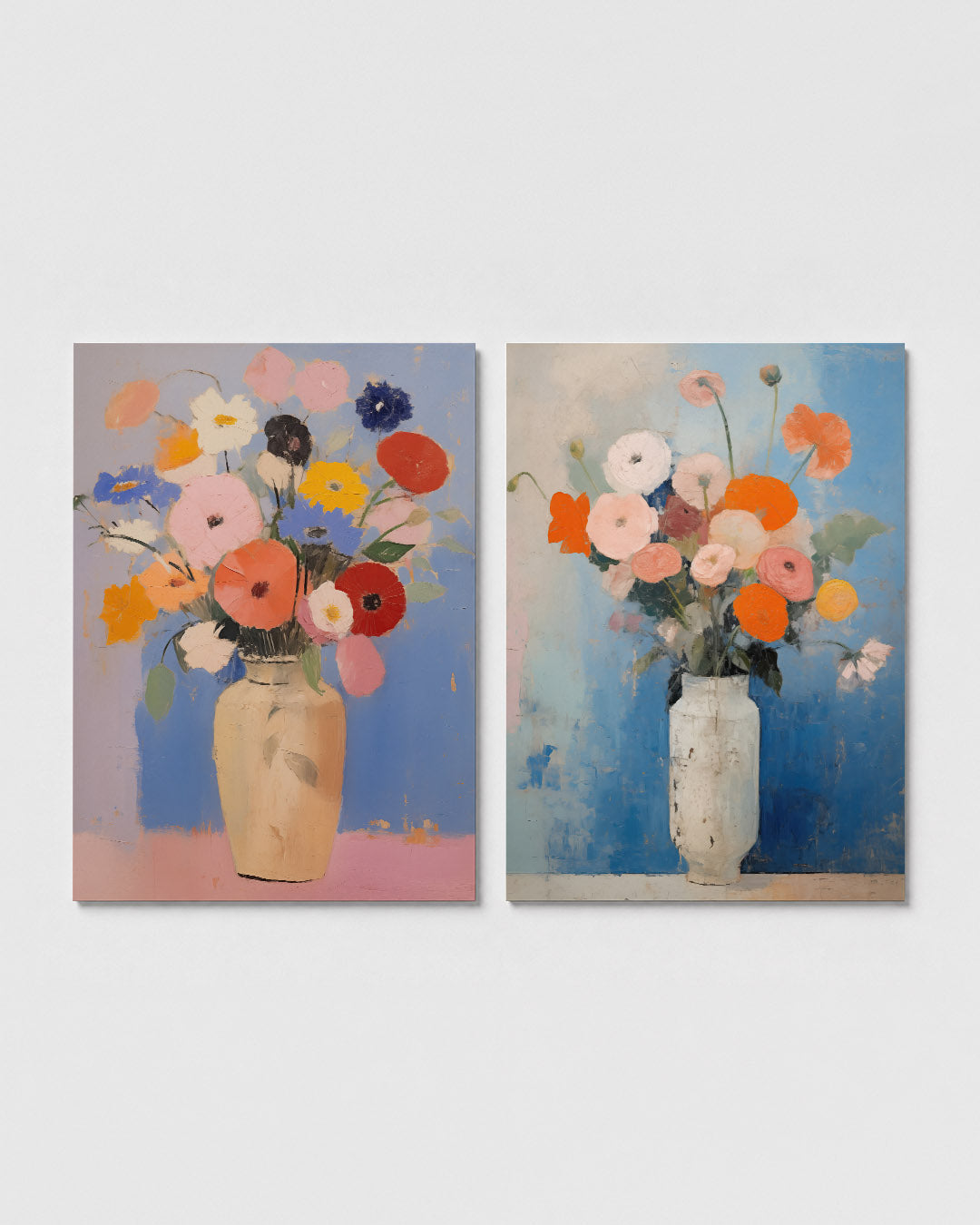 Bloemrijke kleurvlakken Posterset