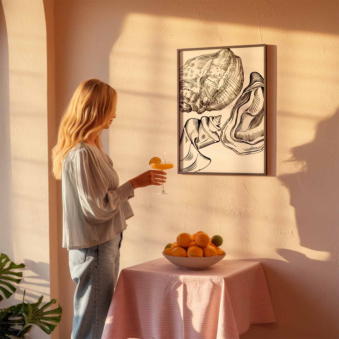 Elegante Schelpentekening Poster-WallArtistic