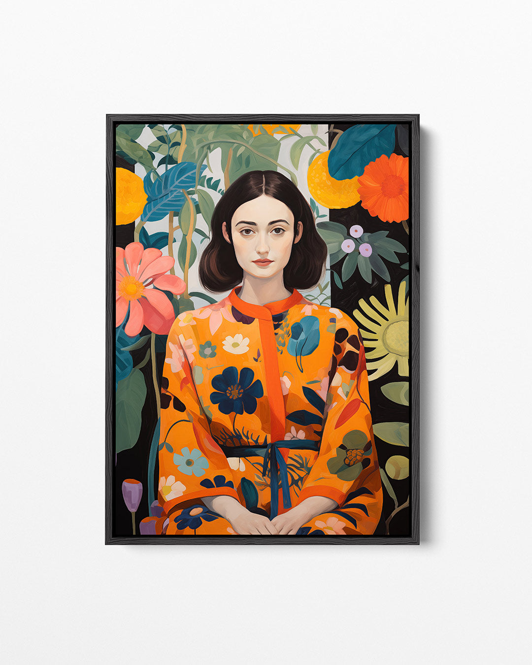 Bloemen en vrouw Kunstwerk