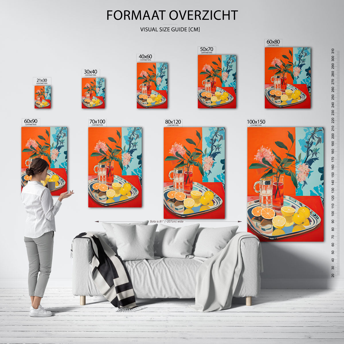 Citrus en bloemen Poster