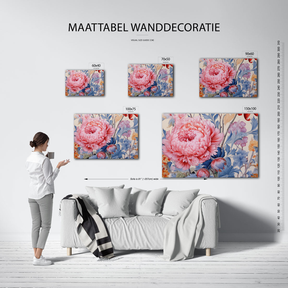 Bloemrijke compositie Kunstwerk