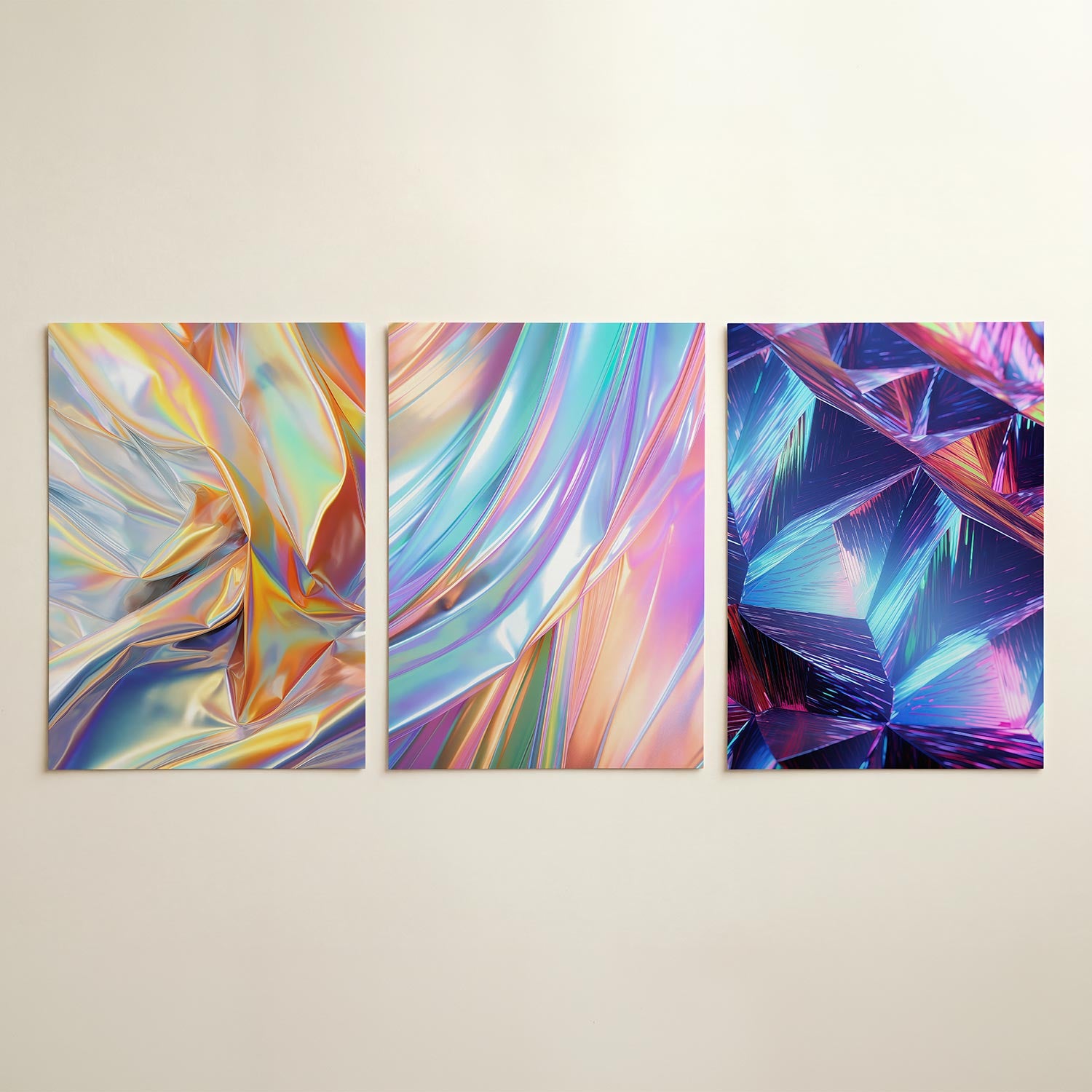 Glanzende kleurvlakken Posterset