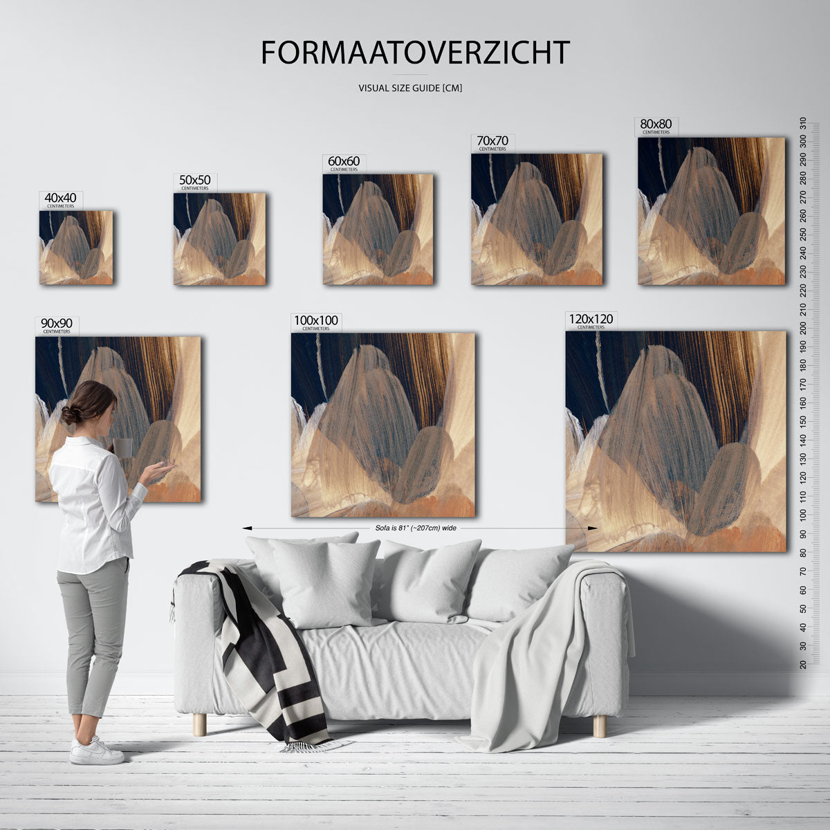 Abstracte penseelstreken Poster