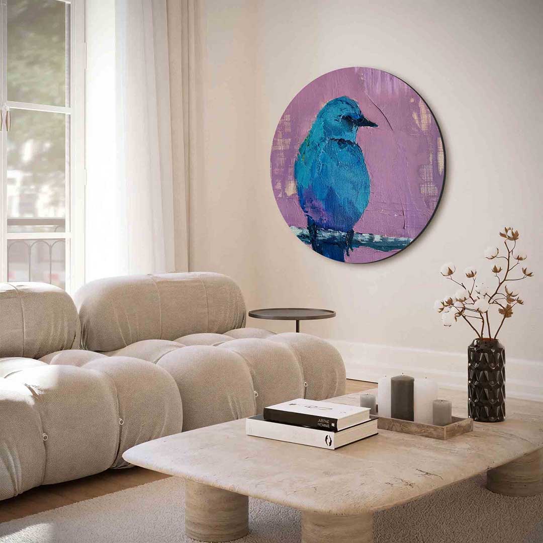 Blauwe vogel Muurcirkel