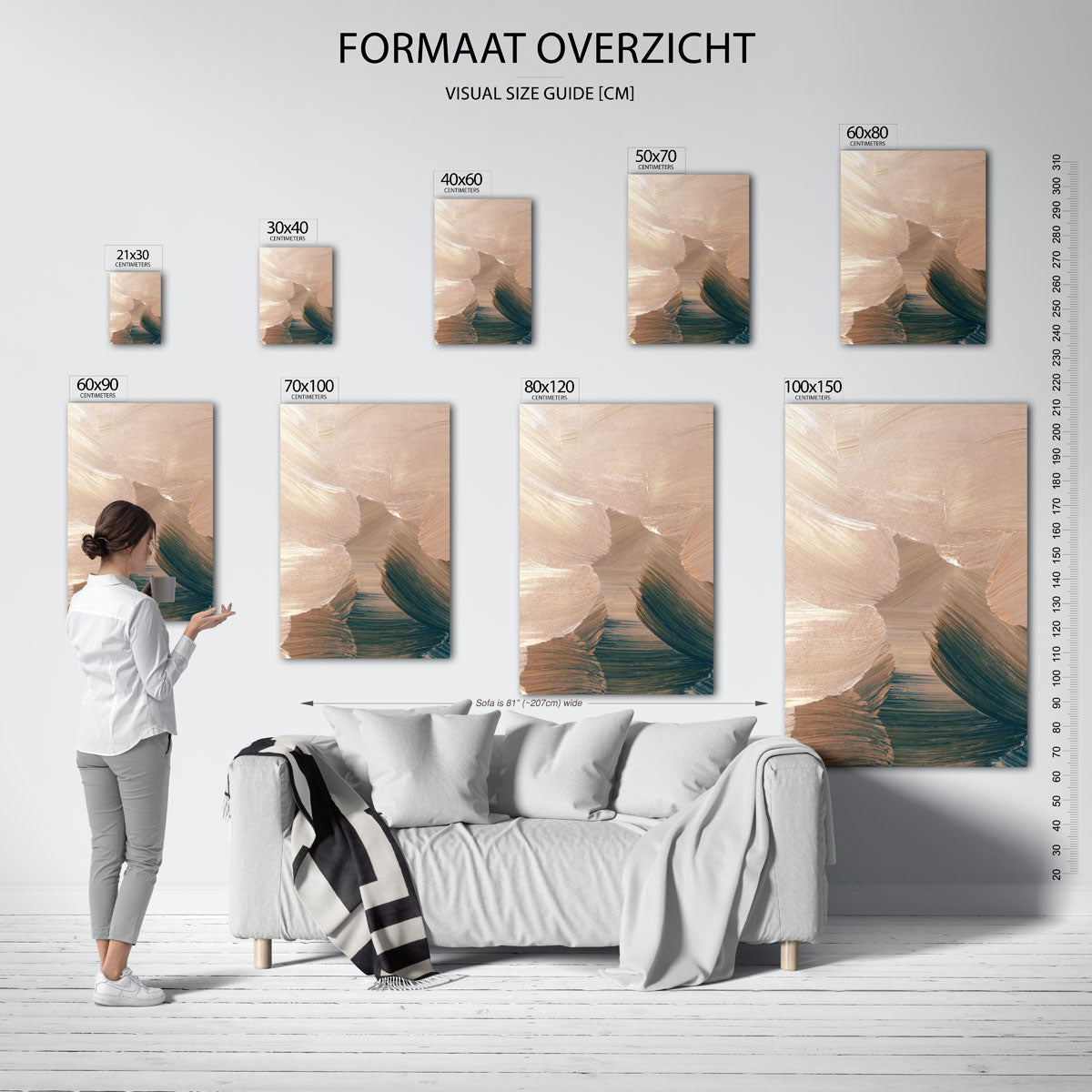 Abstracte penseelstreken Poster