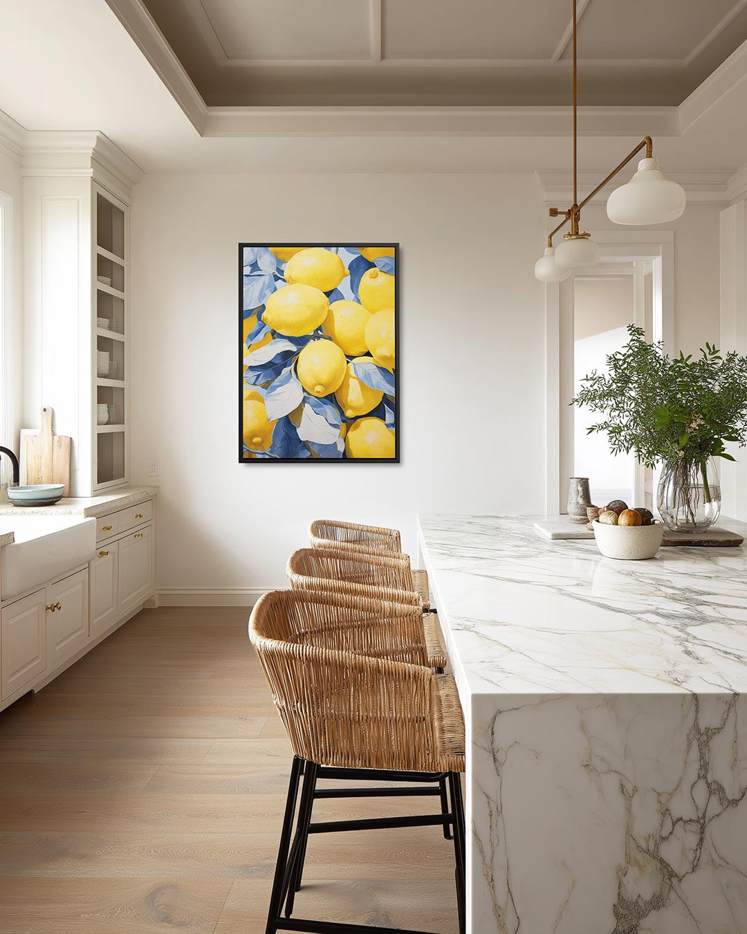 Citroenen en bladeren Kunstwerk