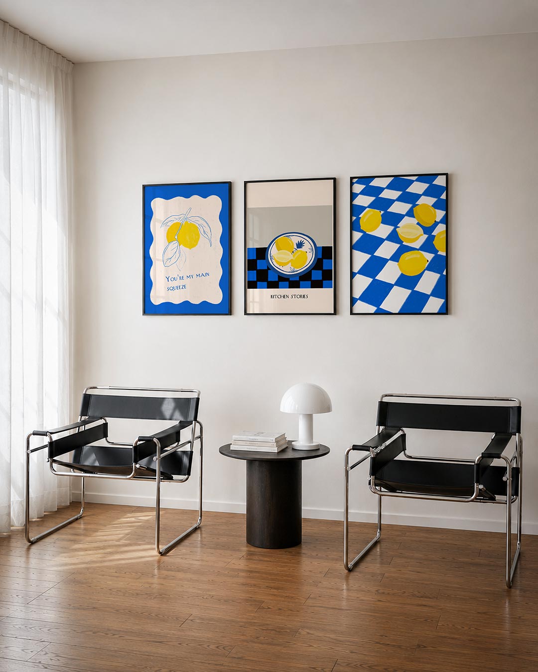 Citroen en blauw Posterset