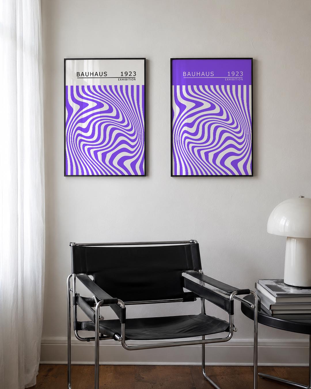 Golvend lijnenpatroon Posterset