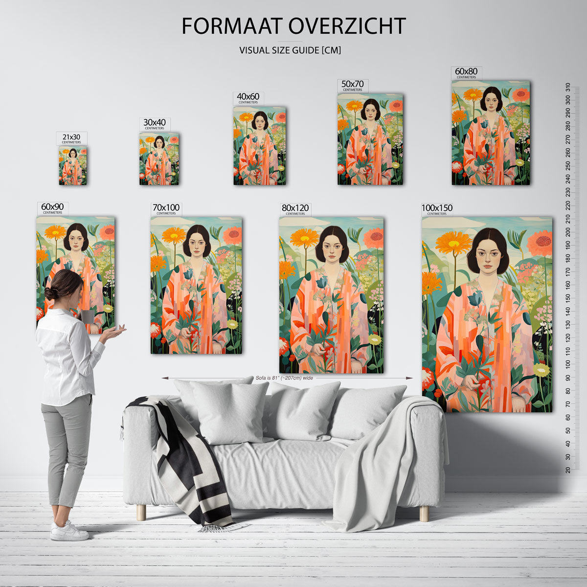 Vrouw met bloemen Poster