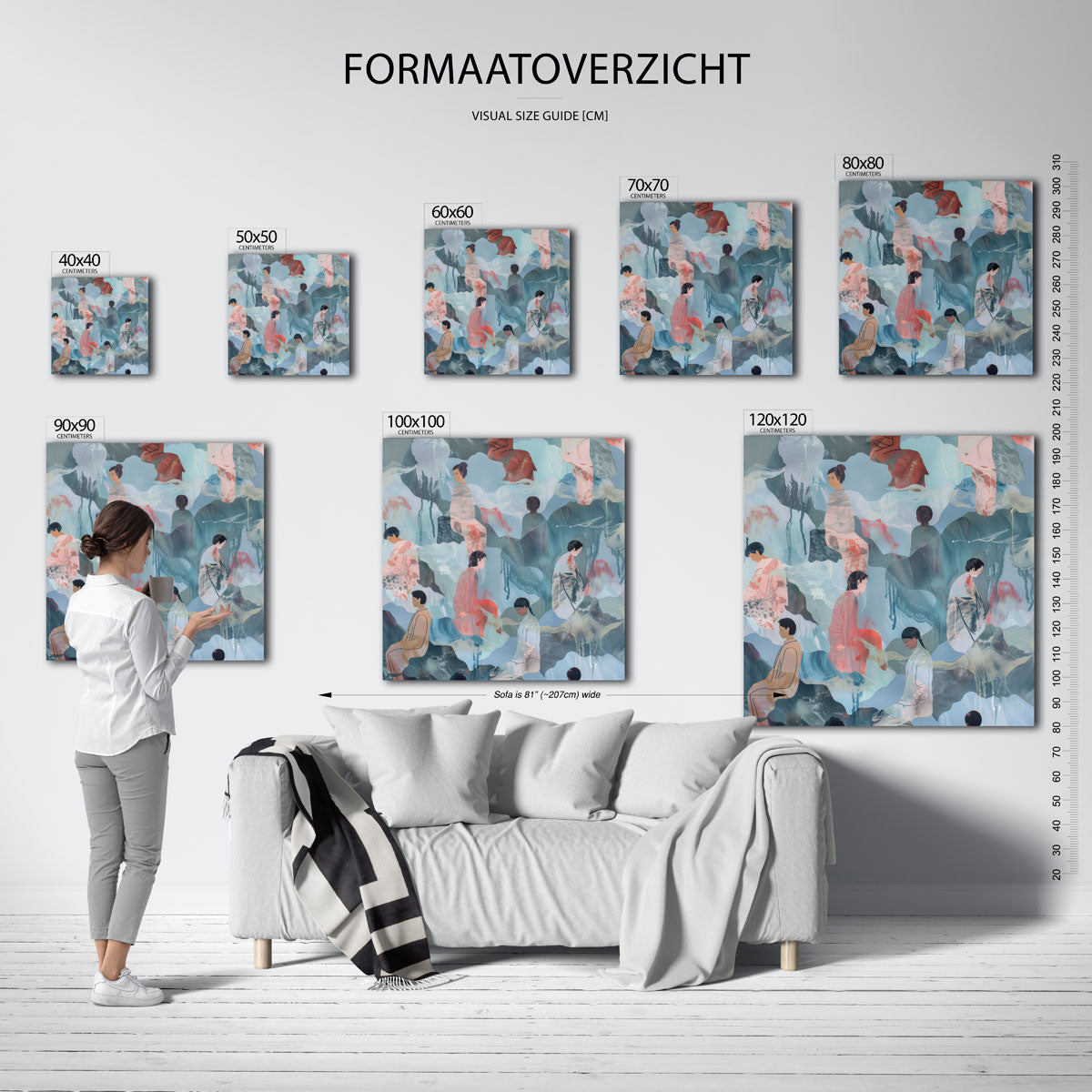 Zittende figuren Poster