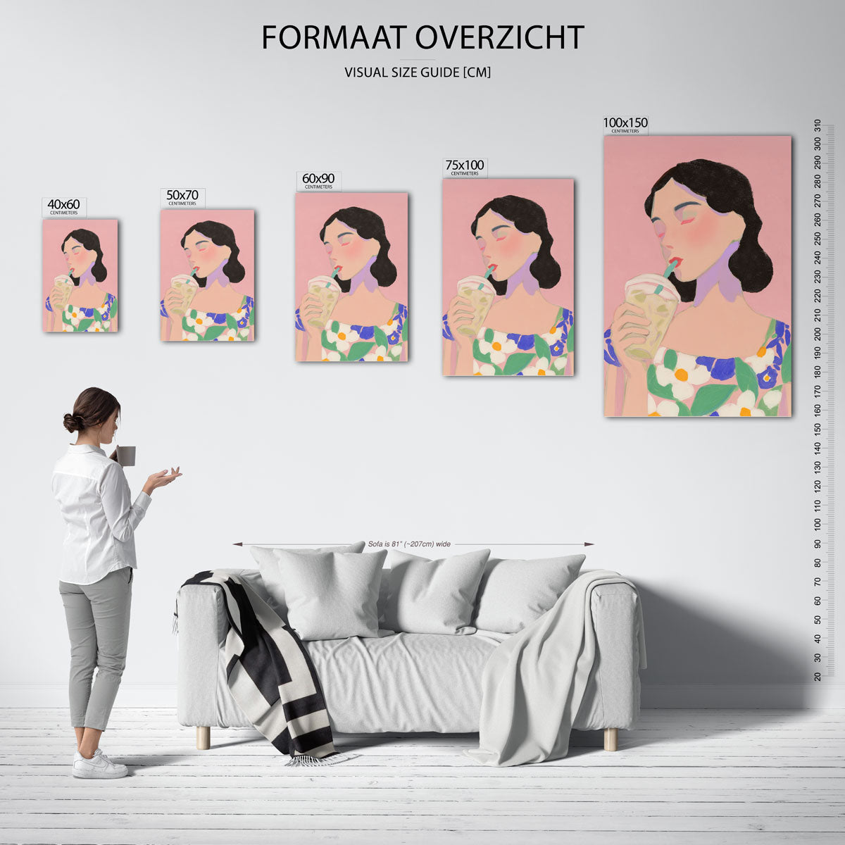 Dromerige vrouw Kunstwerk