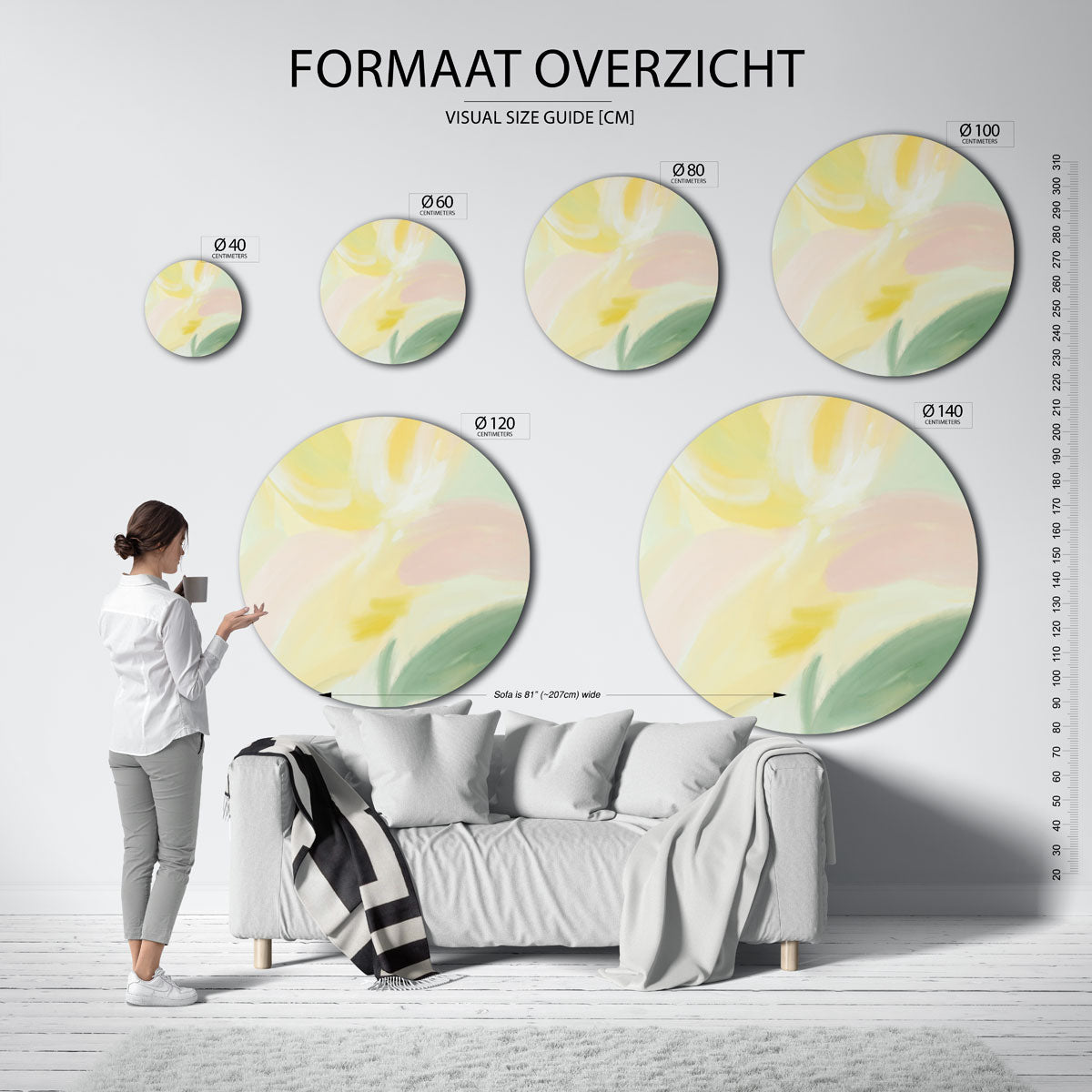 Zachte pastelkleuren Muurcirkel