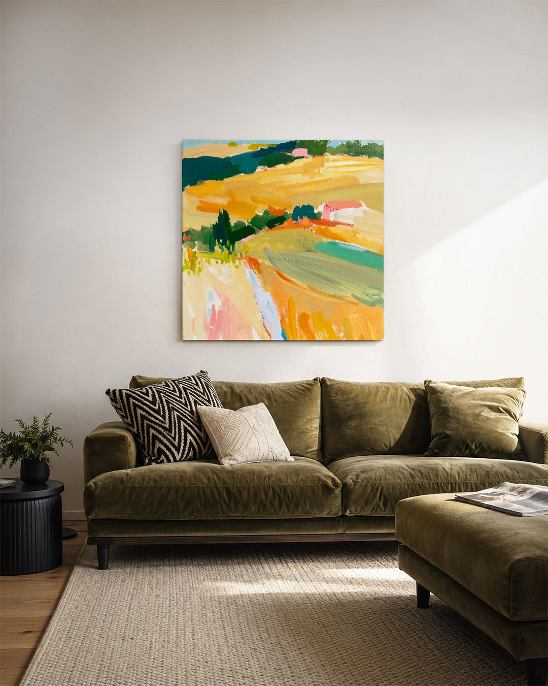 Kleurrijk landschap Kunstwerk