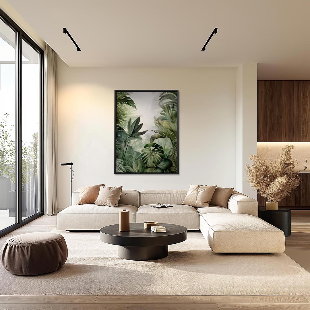 Groene bladeren compositie Kunstwerk
